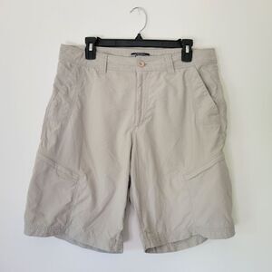 Gander Mountain Guide Series Men's Gray/Khaki Cargo Shorts Hiking Fishing 34